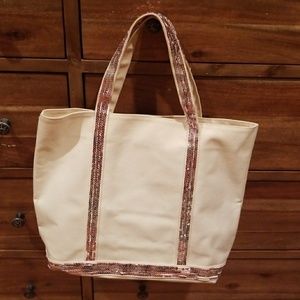 Lancome canvas sequin bag